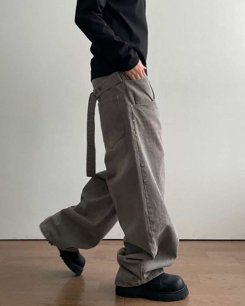 Step Belt Denim Pants