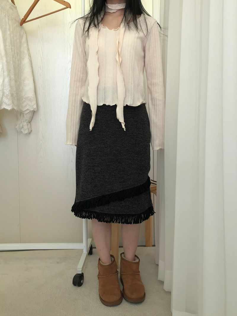 tassel midi skirt