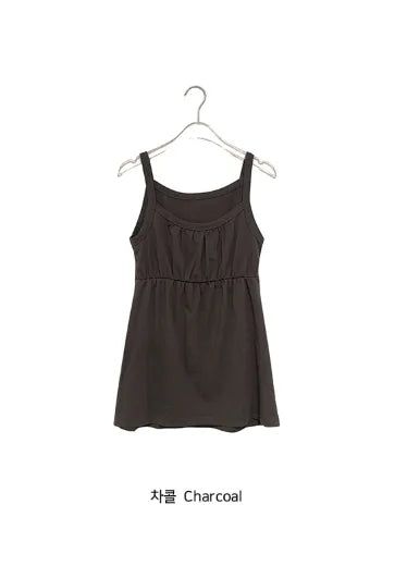 Elan Shirring Layered Strap Sleeveless