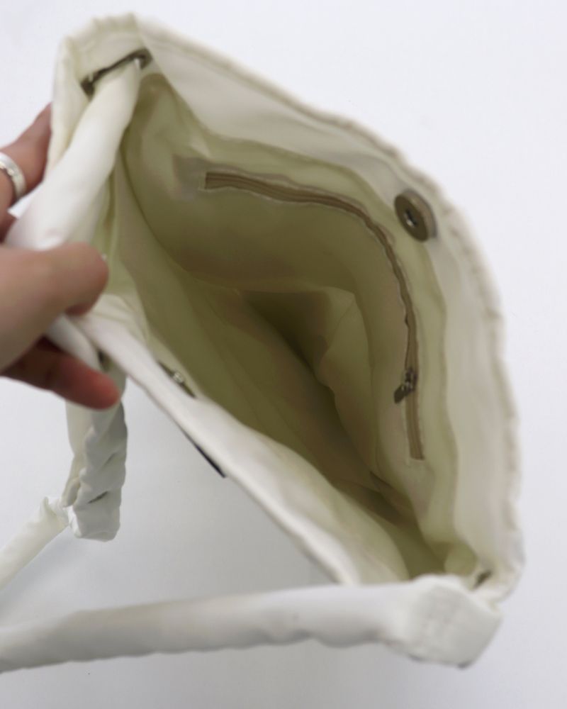 Byten Nylon Snap Button V Logo Crossbody Bag