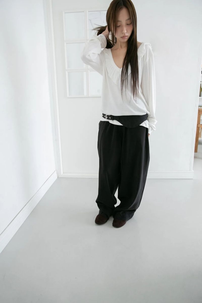 eyelet curve belt(3colors)