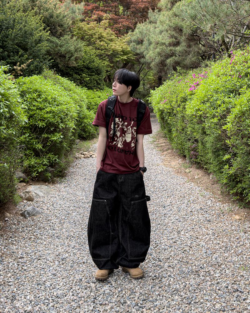 Touch Graphic Oversized Half T-Shirt