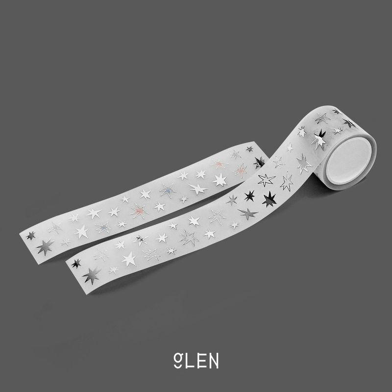 GLENの「ピースオブスターPETキスカットテープ (Silver Foil)（雑貨/ステーショナリー）」