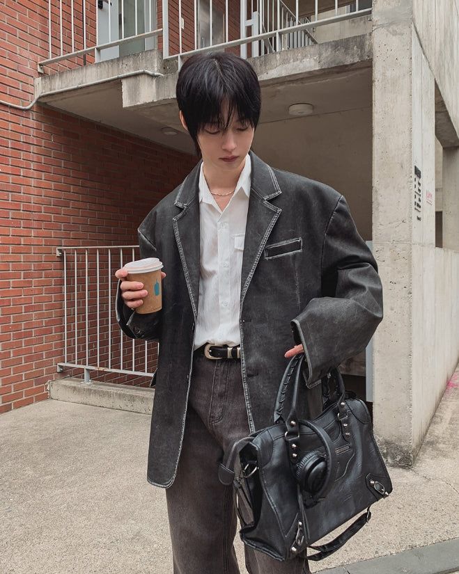 Use Vintage Leather Blazer