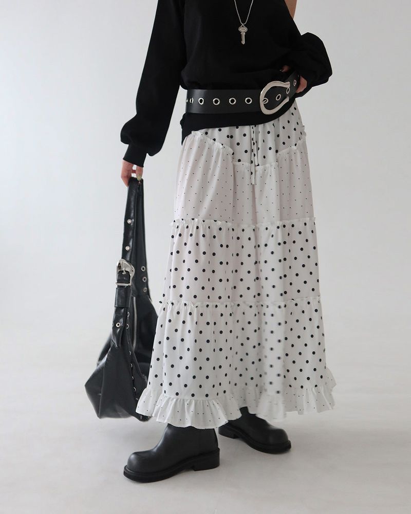Dot Dot Dot Cancan Long Skirt