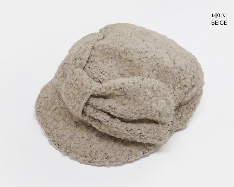 Jaei Ribbon Teddy Fleece Hat