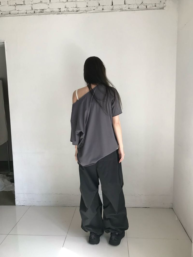 Double Pintuck Pants (Charcoal)