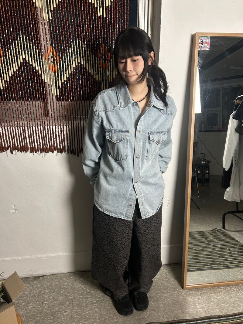 (2colors) bijou maxlong denim skirt