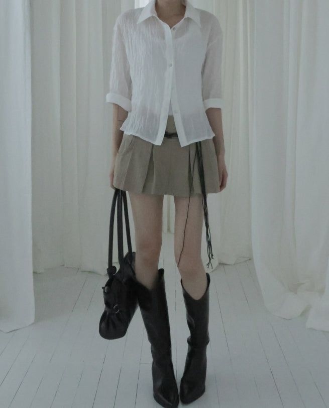 Ser Wrinkle Three Quarter Shirt