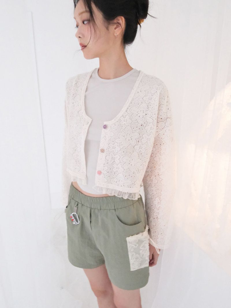 SIWL107(シウォル107)の「Moa Crop Cardigan (Ivory)(Tops)」
