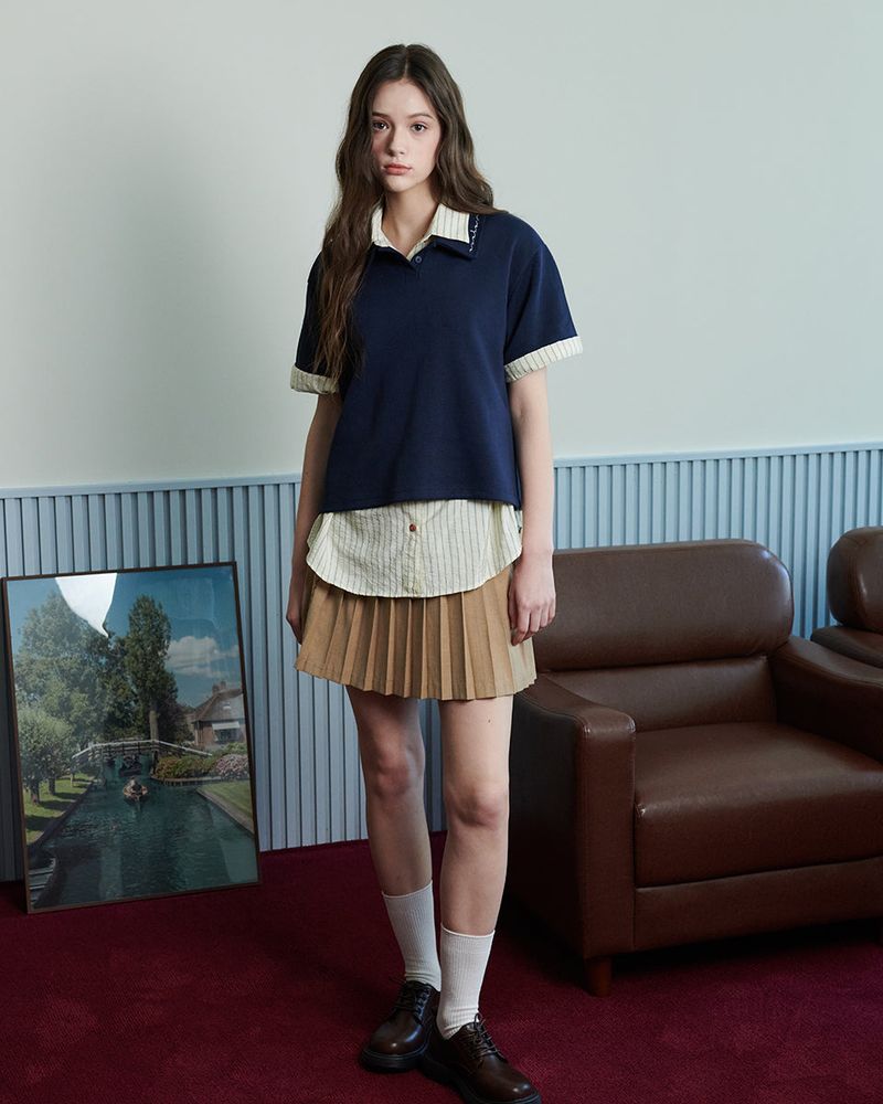 LOGO PIQUET POLO SHIRT [NAVY]