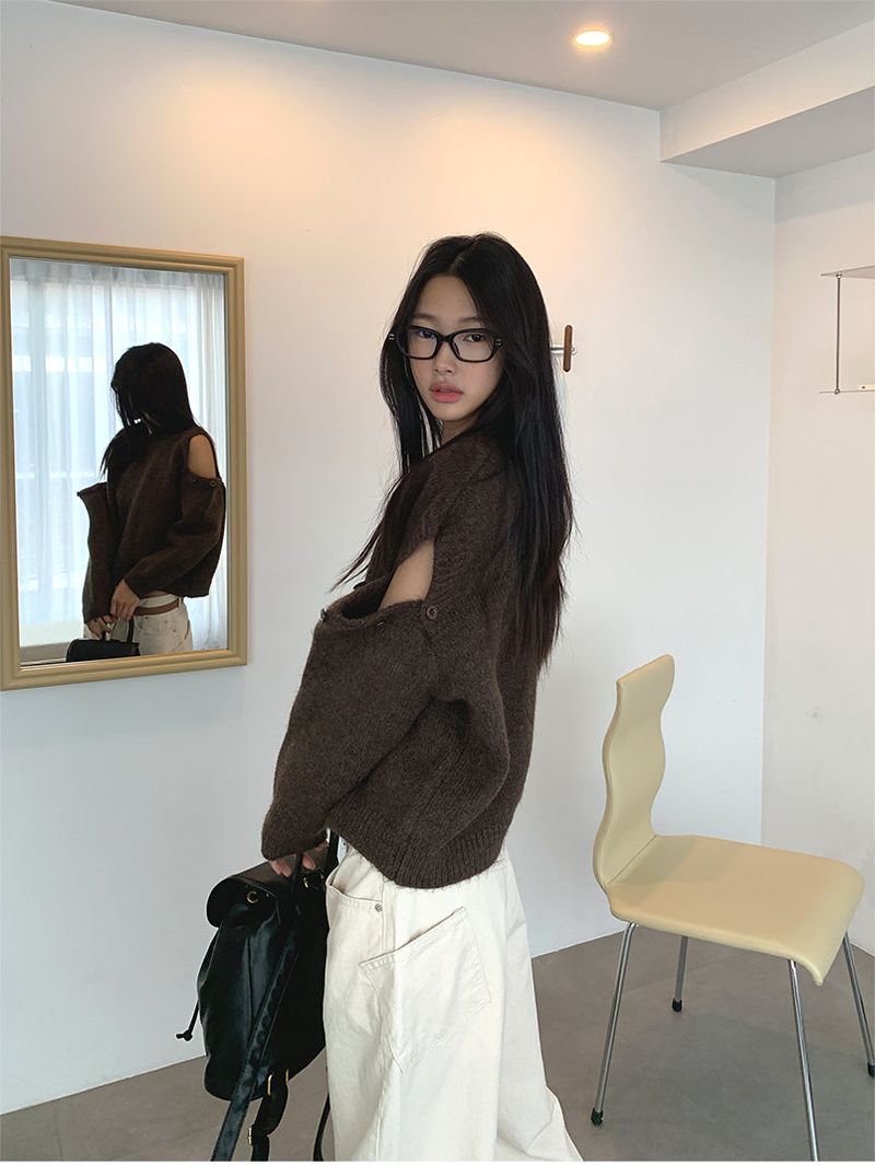 KATE OPENED BUTTON KNIT (2C)