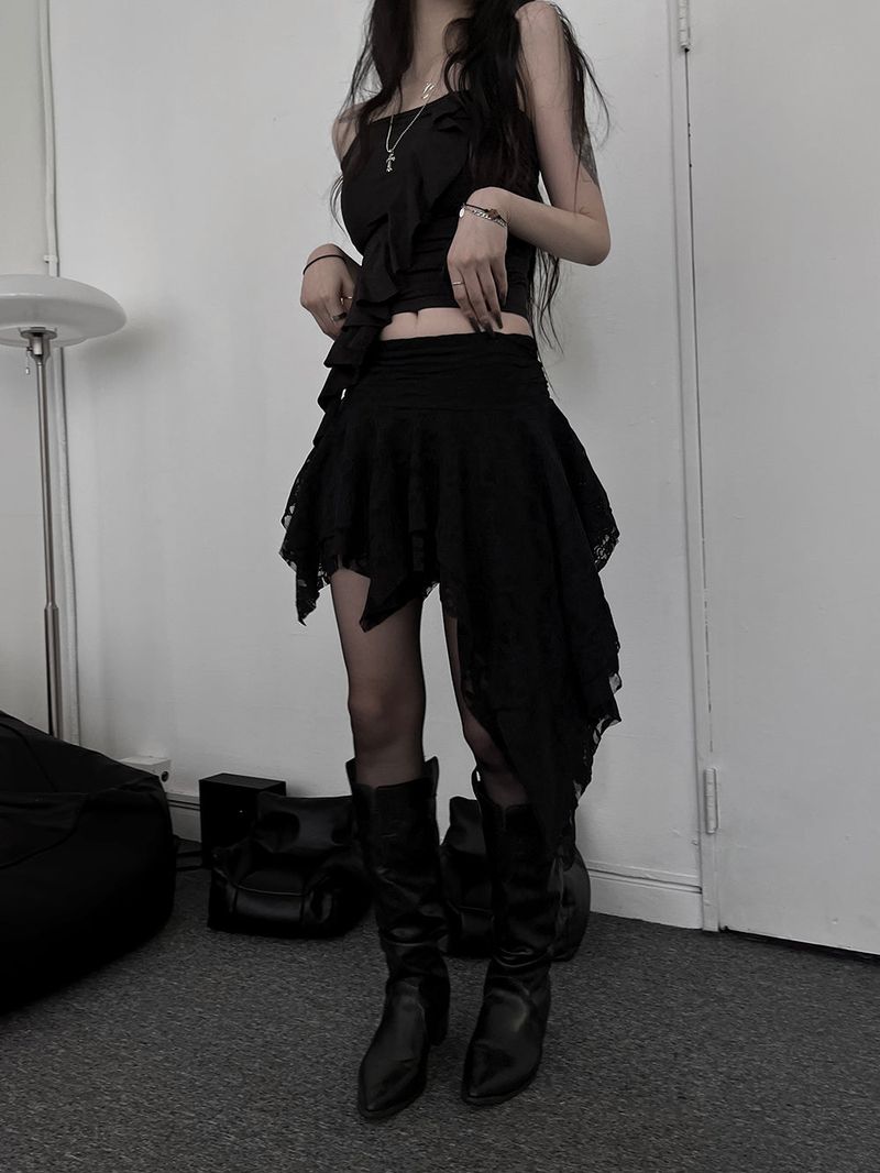 rose uncut skirt (2color)