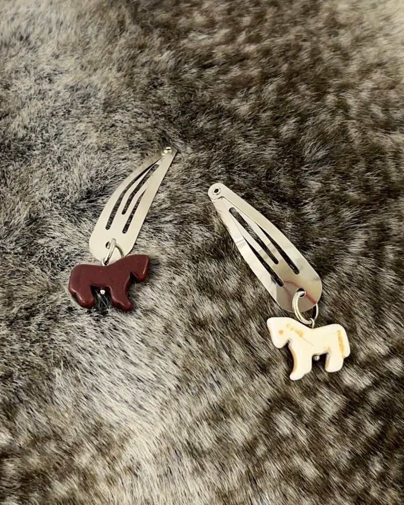 Two horses hairpins