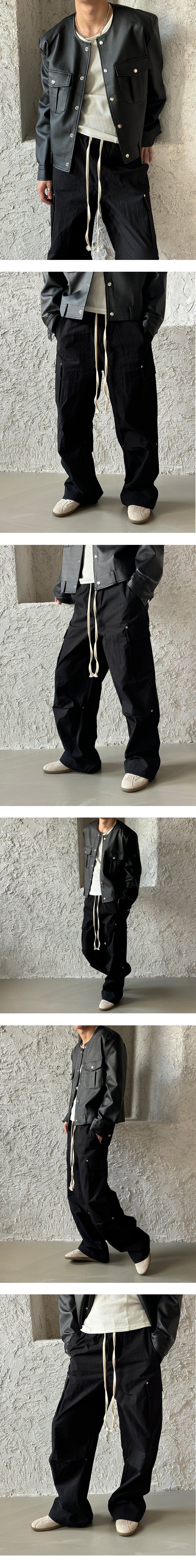 [UNISEX] Flap string cargo banding pants (2color)