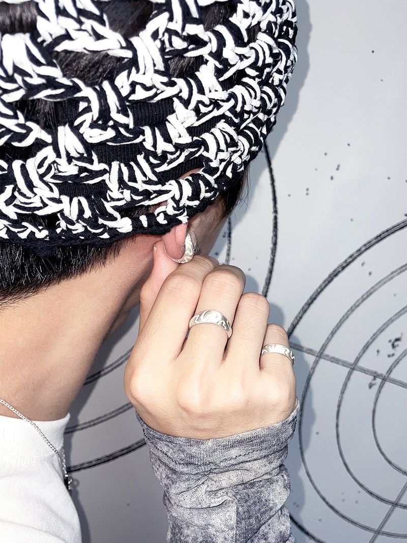 HEART TARGET WAVE RING (MATTE)