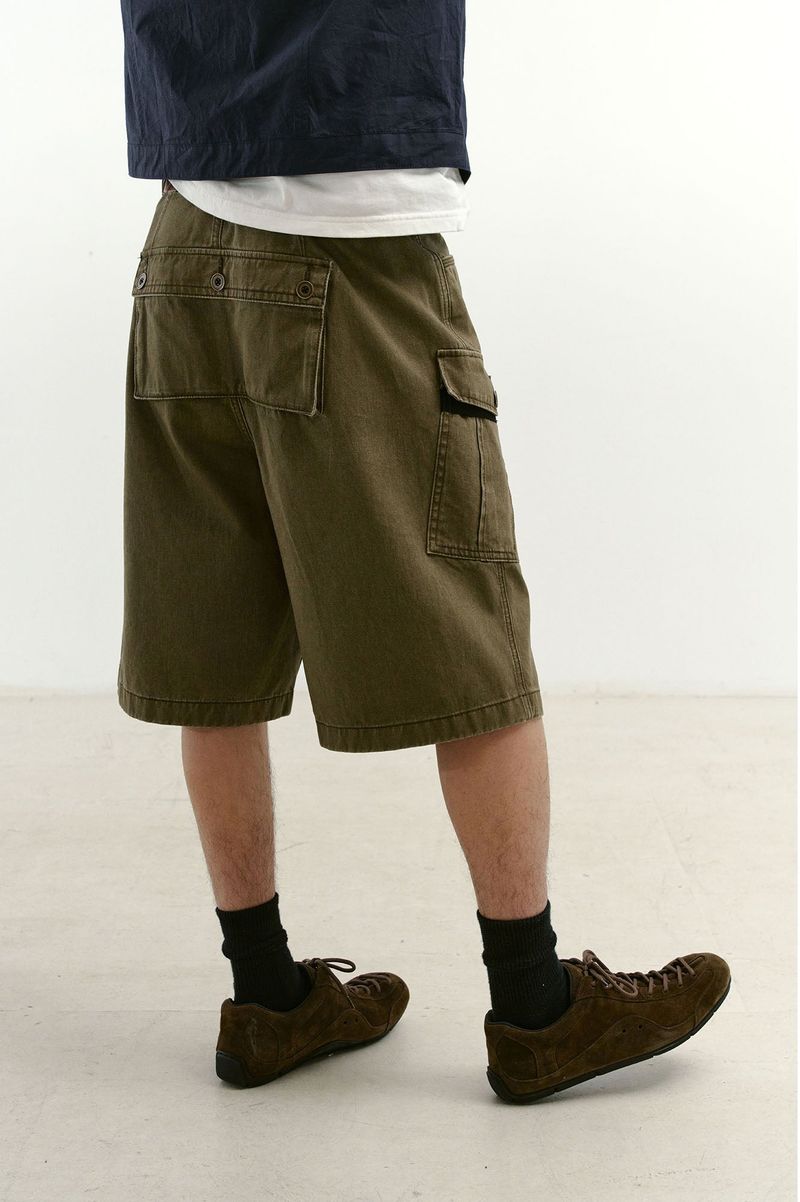 Monkey Pockets Cargo Shorts (Washed Khaki)