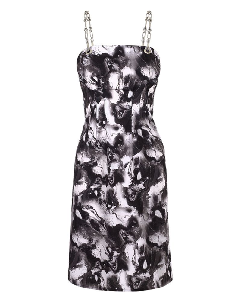 Marble Tailored Dress _ Black