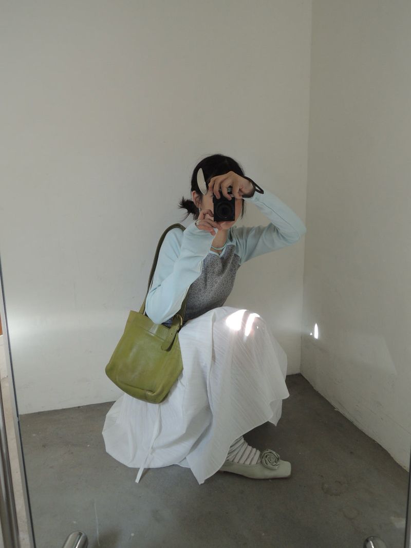 [prts made] side string long skirt (ivory) (bio-washed cotton)