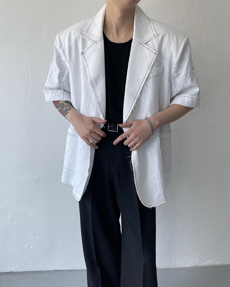 COZINESS（コジネス）の「90's Linen Decki Stitch Oversized Jacket (2 colors)（Jackets/Outerwear）」