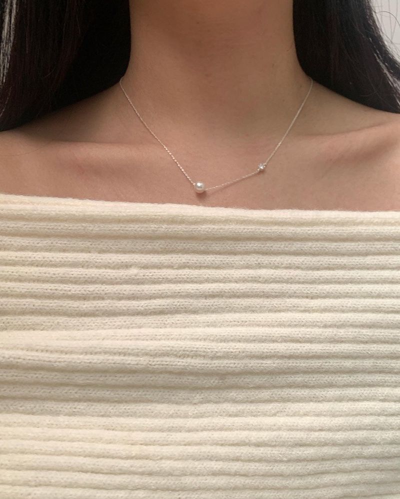 (silver925) パールキュービックネックレス *silver