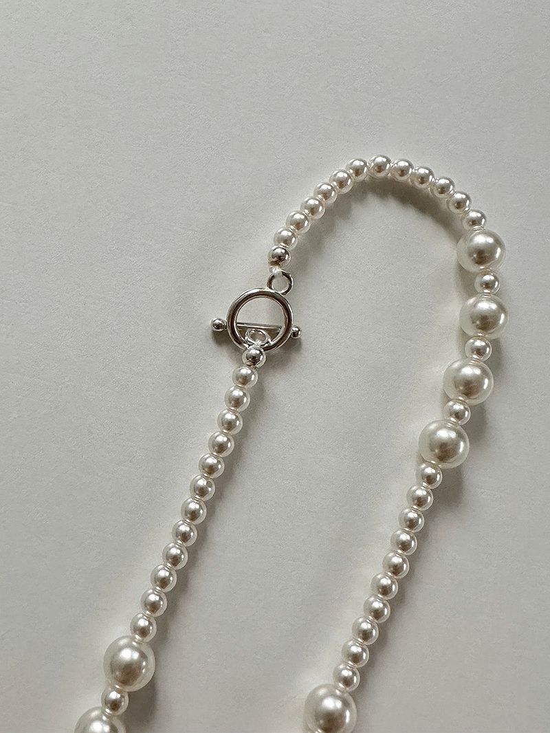 [925silver] Bubble pearl necklace