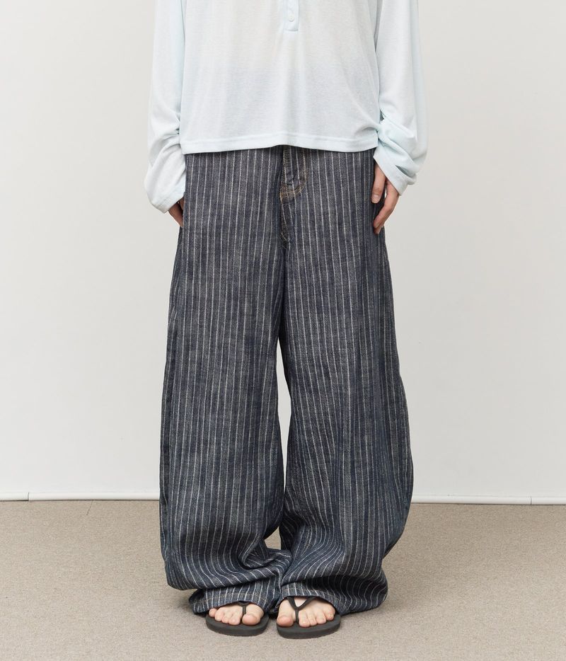 HIFIFNK(ハイファイファンク)の「Oki Striped Wide Denim(Pants)」