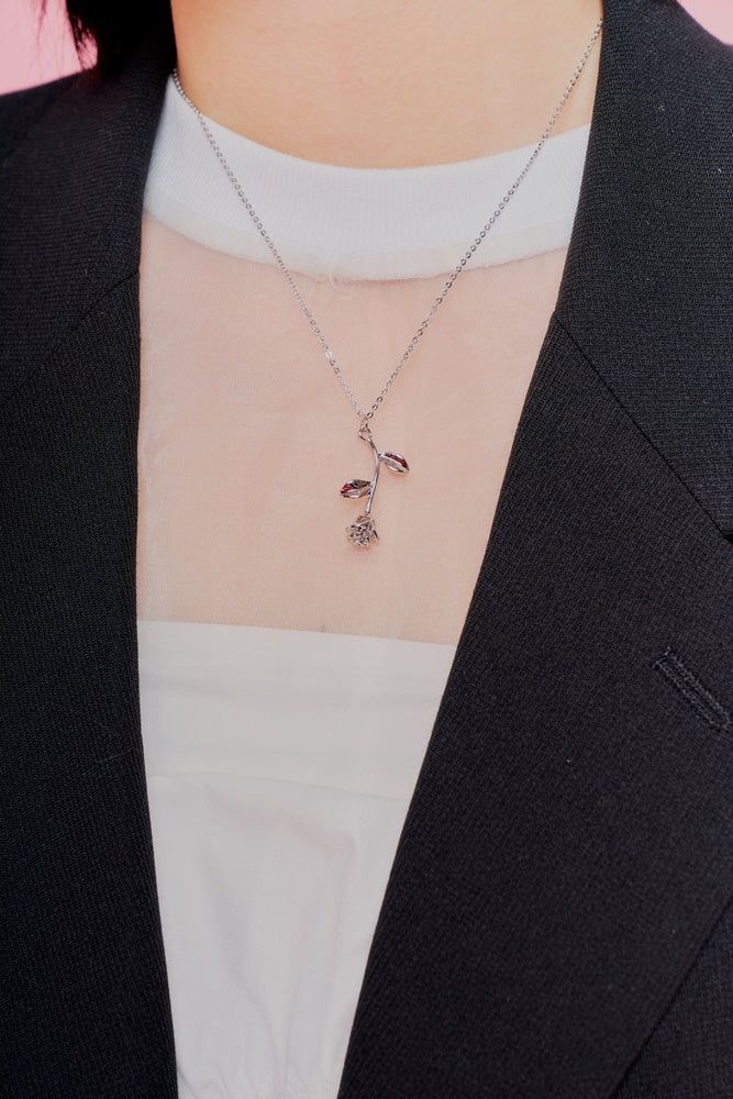 Silver Rose Necklace