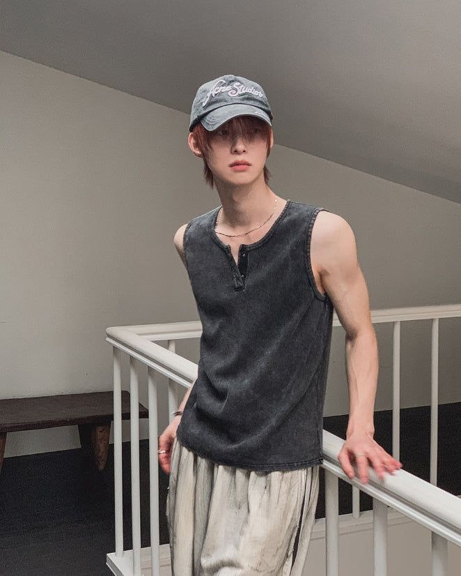 Dust Pigment Henley Sleeveless