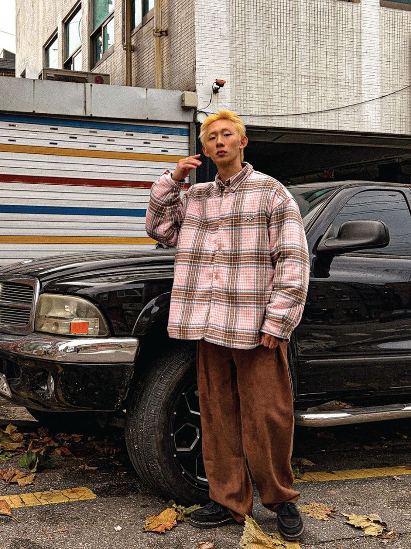 WOOL CHECK PUFFER SHIRTS