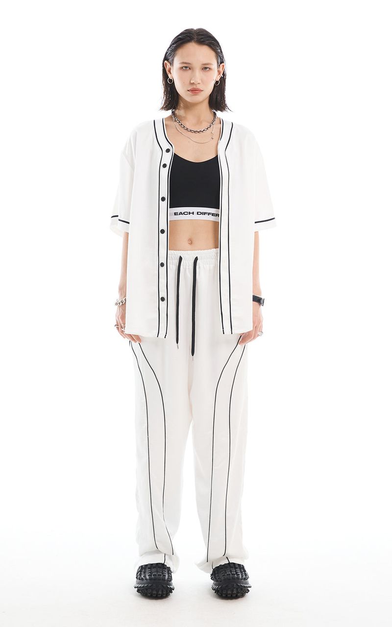 SATIN LINE PANTS_WHITE