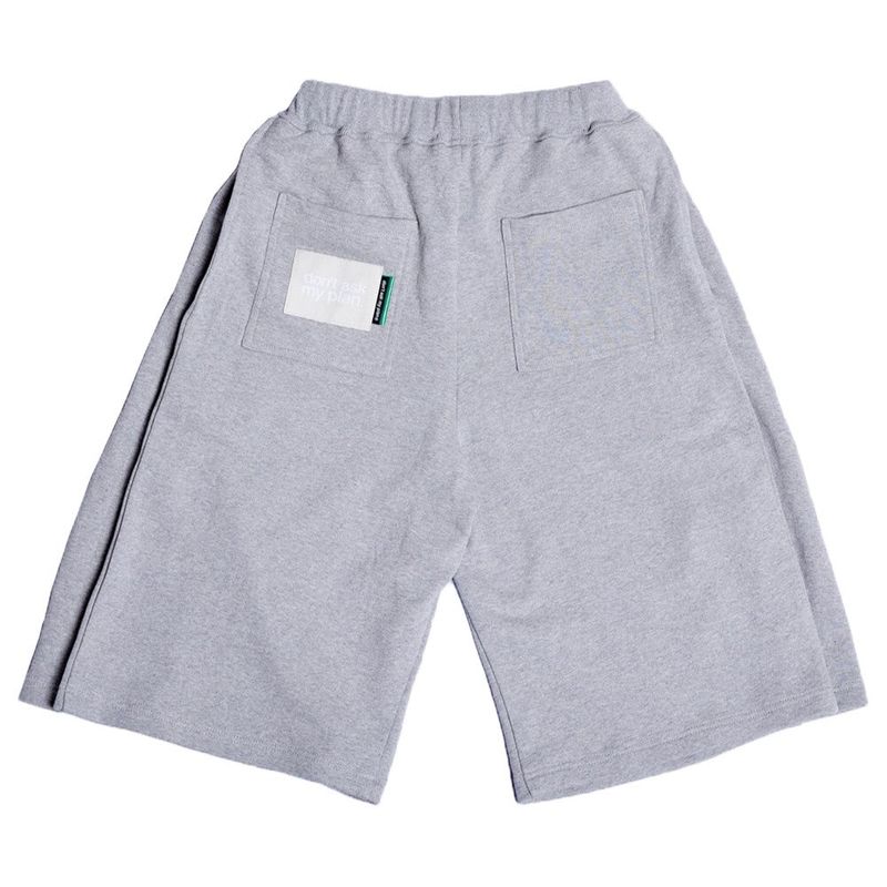 BERMUDA PLEATS WIDE SWEAT SHORTS_GRAY