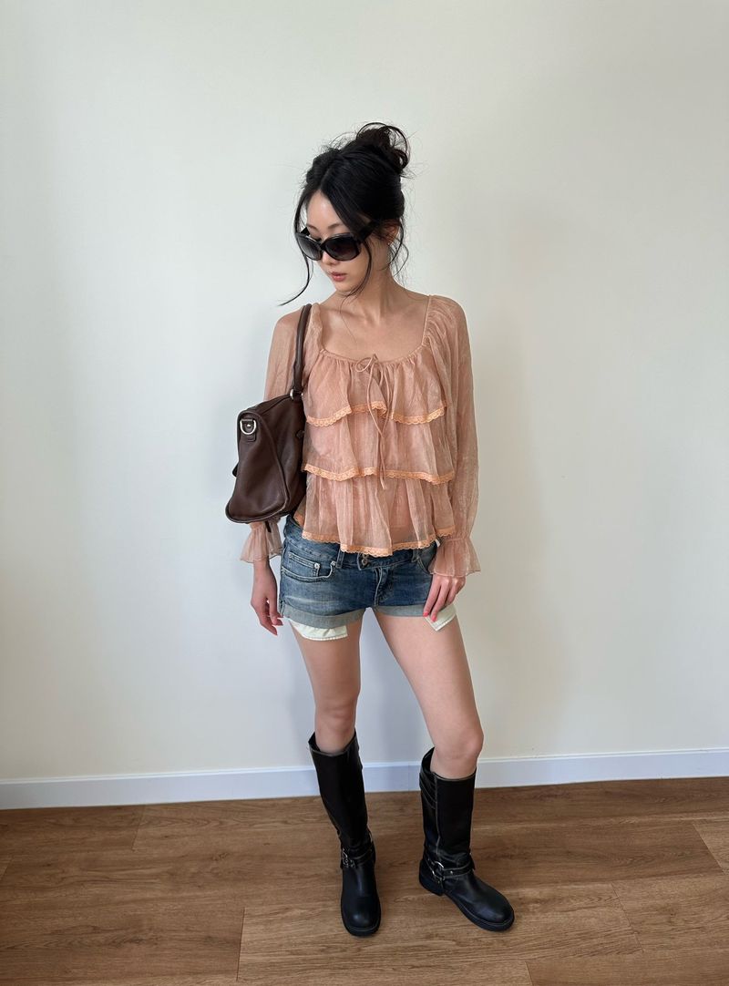 roll up denim shorts