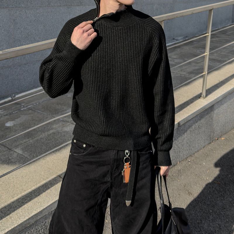 Niv Shoulder Zip-Up Regular Knit