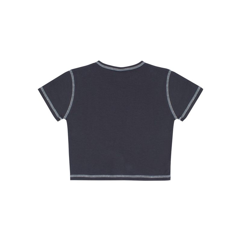 CONTRAST CROP TOP Charcoal