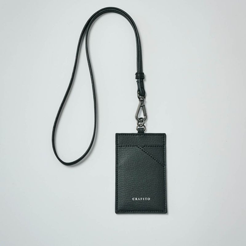Mushroom Leather Commuter Pass Case w/ Neck strap