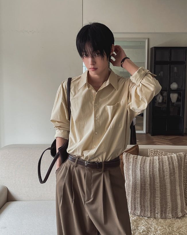 Basic Over Crop Cotton Shirt