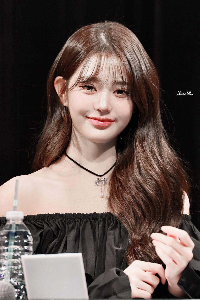 [IVE Wonyoung Necklace] Romantic bow and pearl drop choker - Silver Color