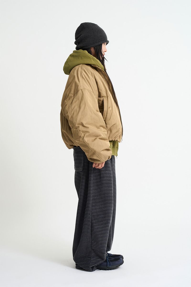 Coated crop padding blouson