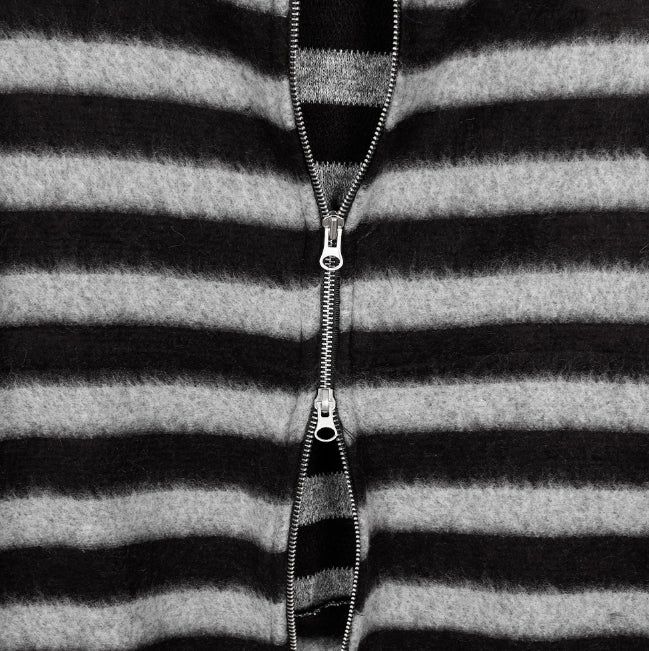 Ready Fur Crop Knit Hood Zip-Up
