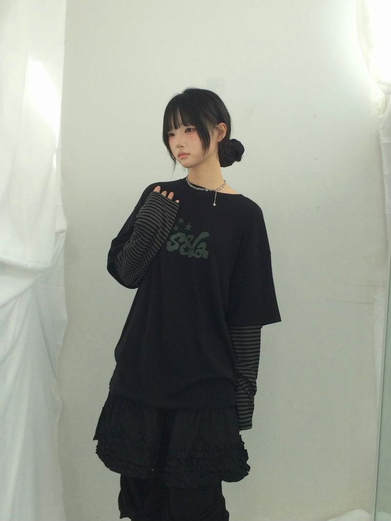 Double ribbon knee-point pants