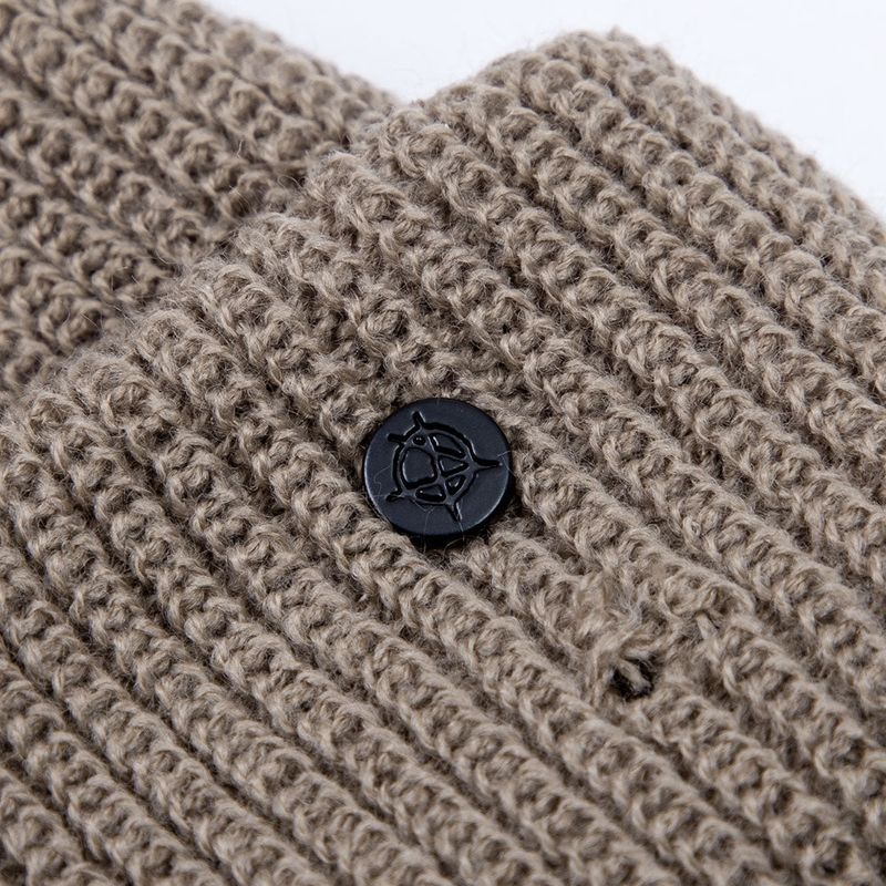 BBD Ripped Custom Short Beanie (Dark Beige)