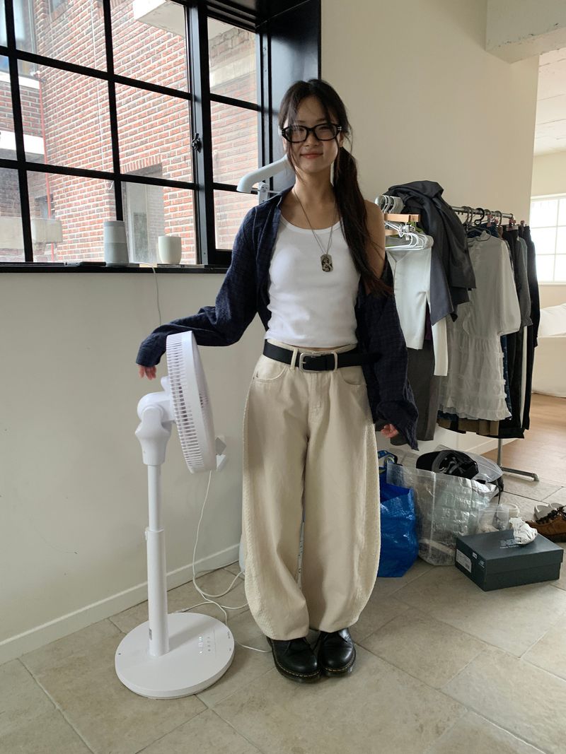 TWILL MIX CURVED PANTS (2C)
