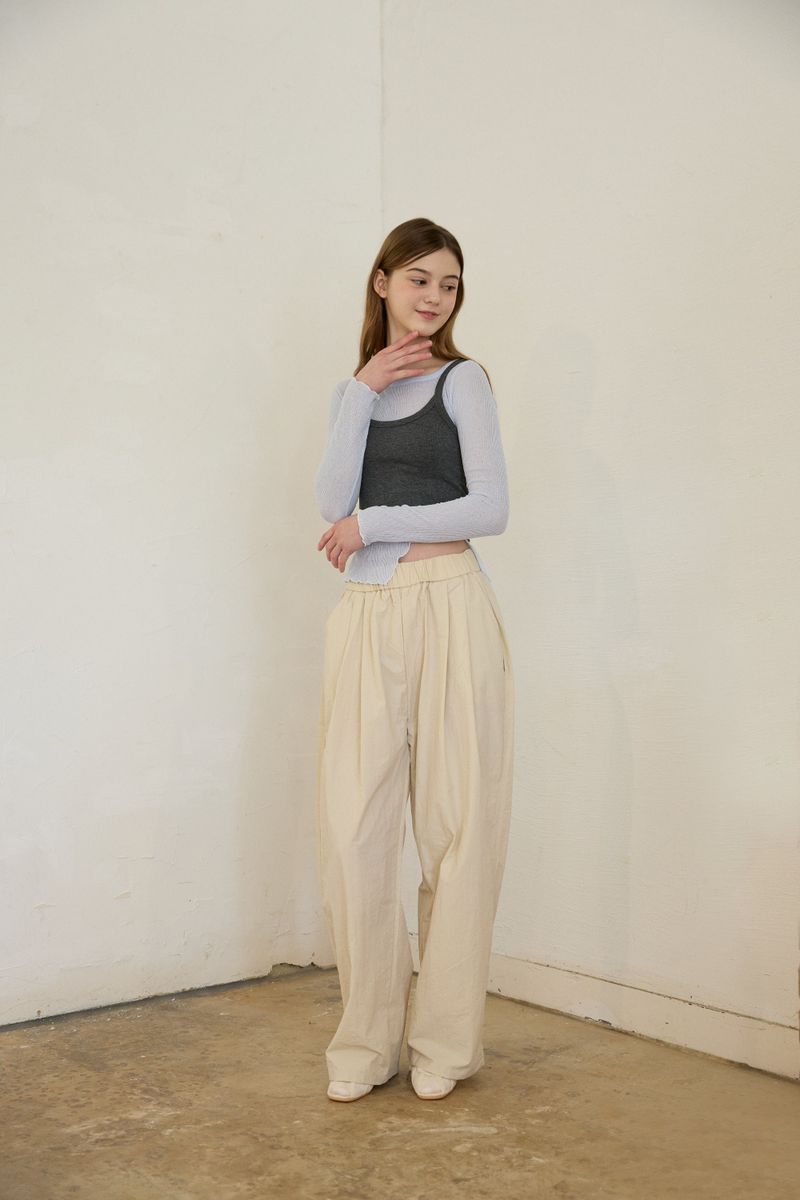 TUCK RUSTLE PANTS (3 COLORS)