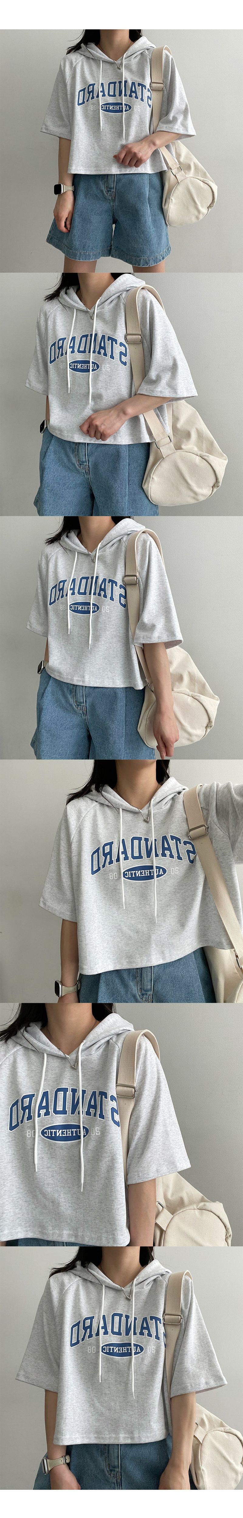 リトルクロップドパーカー半袖Tシャツ - hijjoo｜60%（シックスティー