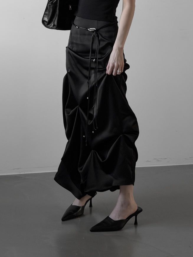 mnem（ムネム）の「Glopin Drape Satin Skirt（Skirts）」