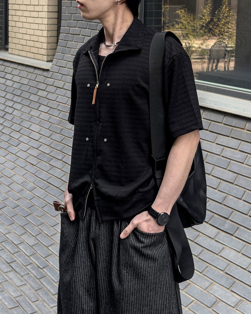 Rivet Knit Zip-Up Cardigan