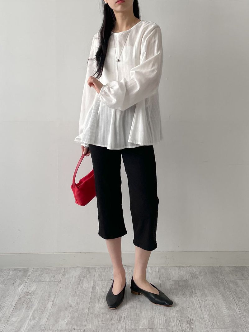 Angela Pintuck Flare Blouse