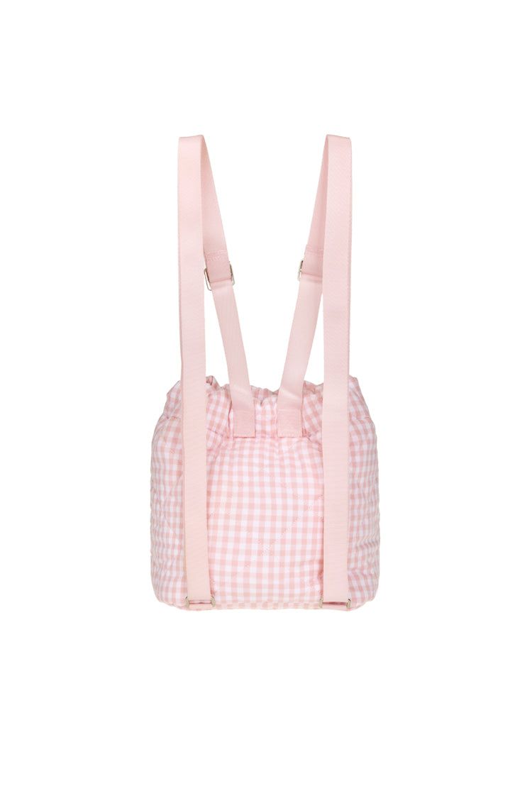 Gingham check string mini backpack (PINK)