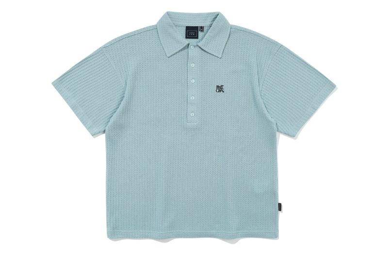 RECENT BUTTON KNIT POLO_SKY BLUE